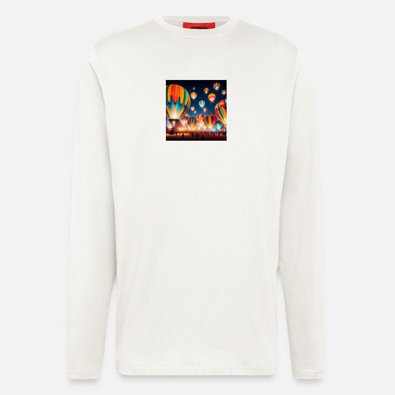 Bunte Nacht-Heißluftballons - Langarmshirt - made by SPREAD  - OFF WHITE