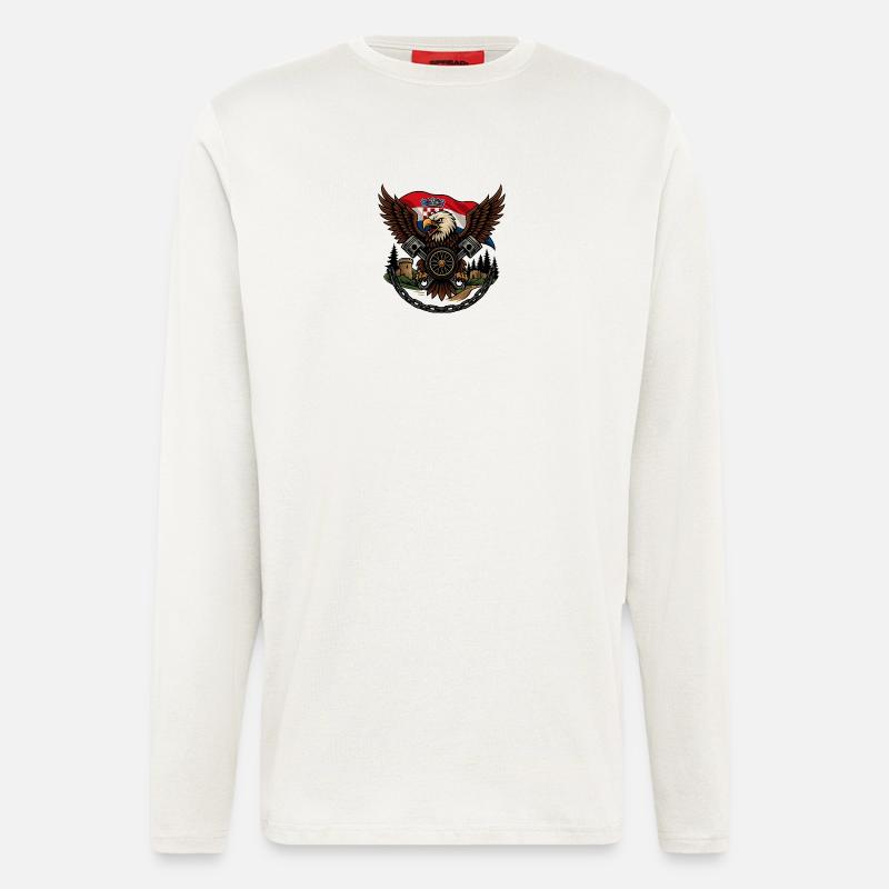 Croatian Imperial Crusader Eagle - Longsleeve - made by SPREAD  - OFF WHITE