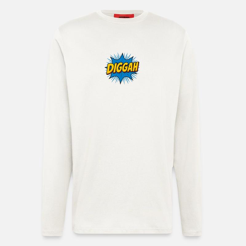 Comic-Style Dugout Schlagtext - Langarmshirt - made by SPREAD  - OFF WHITE