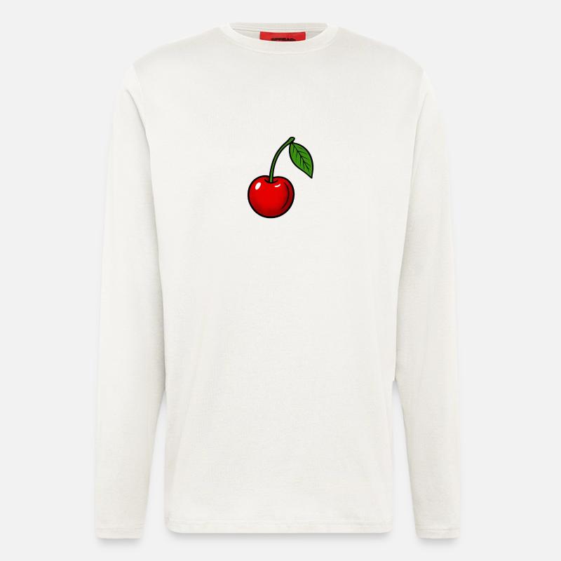 Fruity cherry print with leaf design - Longsleeve - made by SPREAD  - OFF WHITE
