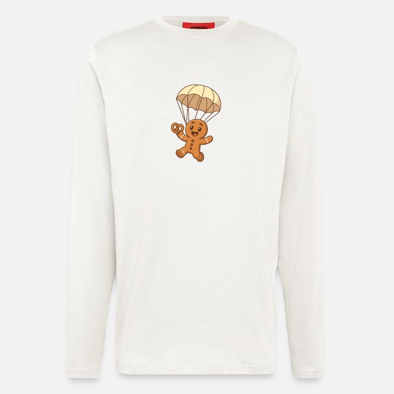 Mannele Lebkuchen mit Fallschirm - Langarmshirt - made by SPREAD  - OFF WHITE