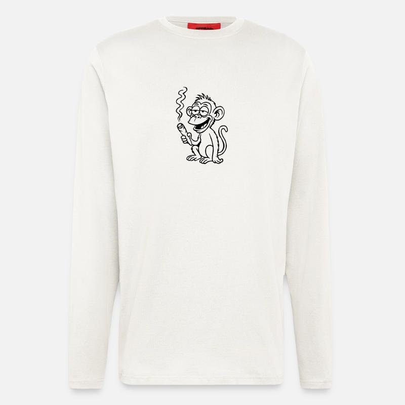 The monkey aims a little differently - Longsleeve - made by SPREAD  - OFF WHITE