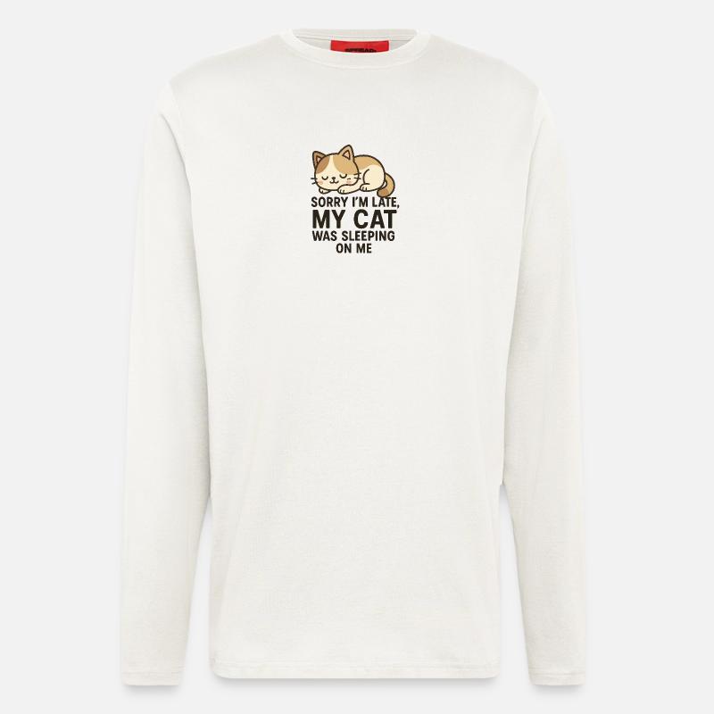 Delay Jeu avec chaton mignon - Manches longues bio décontracté fabriqué en UE - OFF WHITE