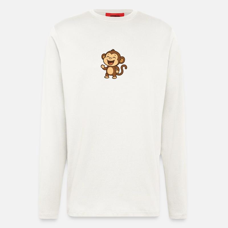 Lachender_Affee - Longsleeve - made by SPREAD  - OFF WHITE