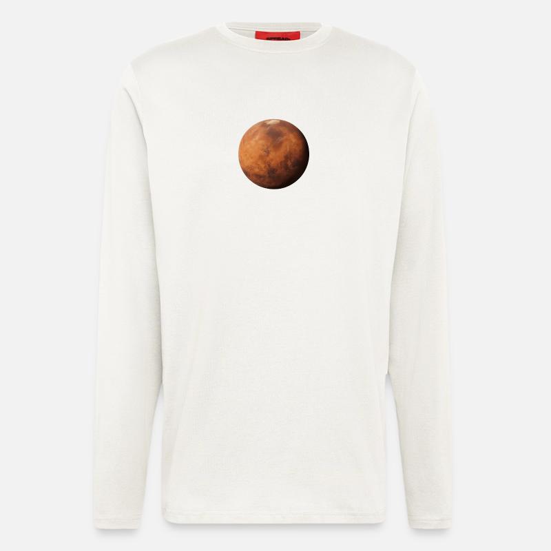 Mars - Planet Mars  - Langarmshirt - made by SPREAD  - OFF WHITE