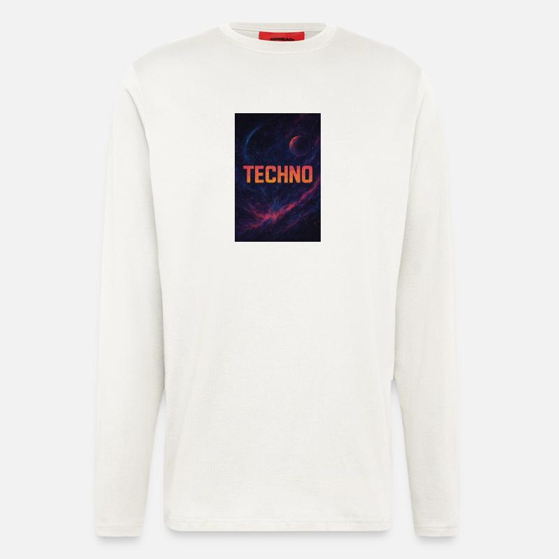 Futuristic Space Techno Design - Longsleeve - made by SPREAD  - OFF WHITE