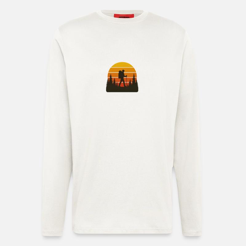 Adventurous hiker sunset - Longsleeve - made by SPREAD  - OFF WHITE