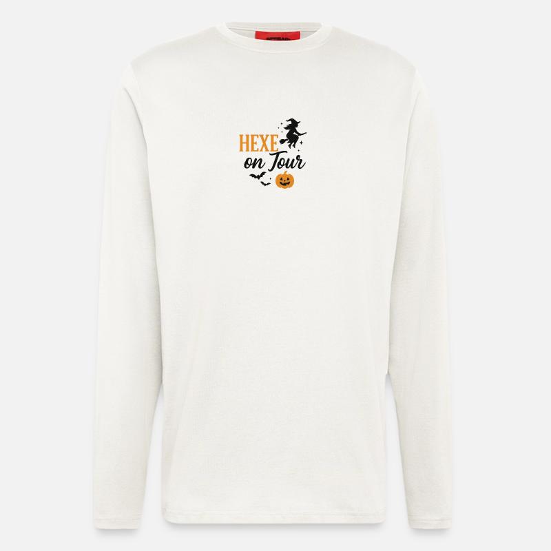Hexe auf Halloween Herbstschnitt - Langarmshirt - made by SPREAD  - OFF WHITE