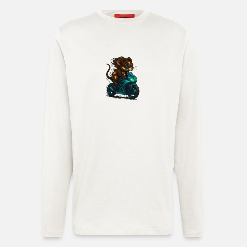 Motorcycle Mouse - Longsleeve - made by SPREAD  - OFF WHITE