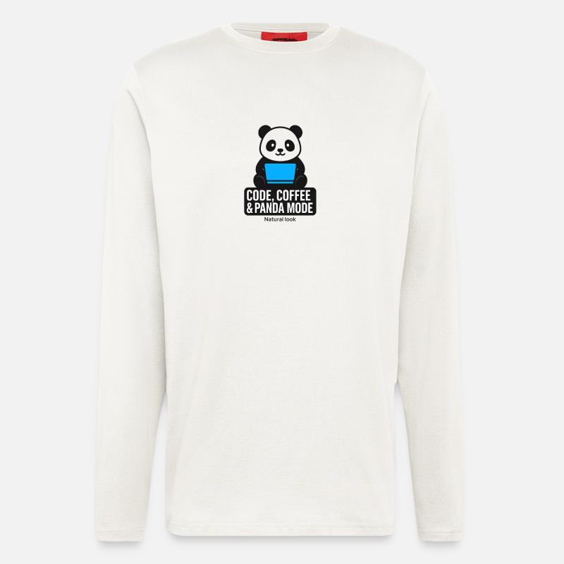 Code, Coffee &amp; Panda Style - Longsleeve - made by SPREAD  - OFF WHITE
