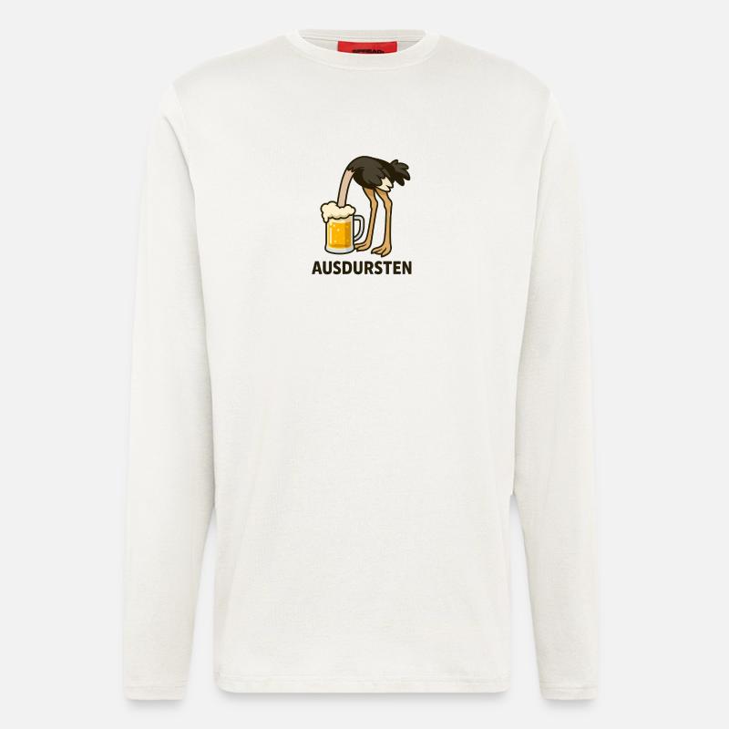 Humorvoller Bier-Charakter mit Spruch - Langarmshirt - made by SPREAD  - OFF WHITE