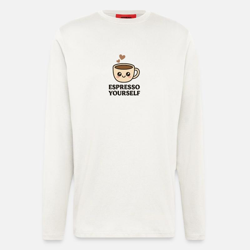 Niedliche Kaffee-Liebe-Illustration - Langarmshirt - made by SPREAD  - OFF WHITE