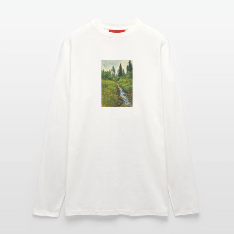 Sketchart Landschaft mit Bächlein in der Schweiz Langarmshirt - made by SPREAD 
