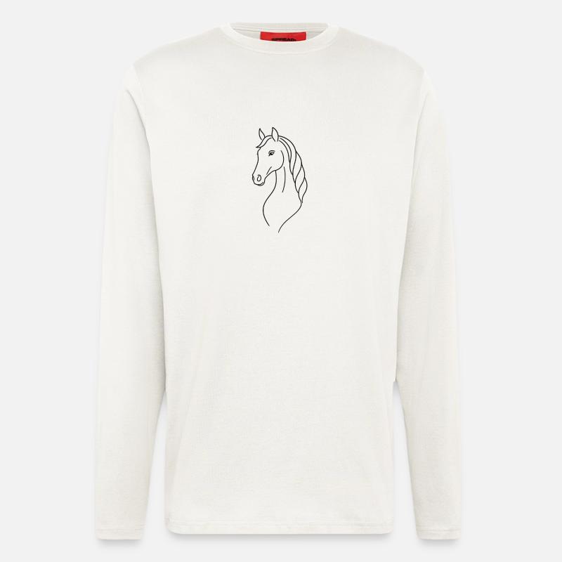 Eleganter Silhouetten-Pferd - Langarmshirt - made by SPREAD  - OFF WHITE