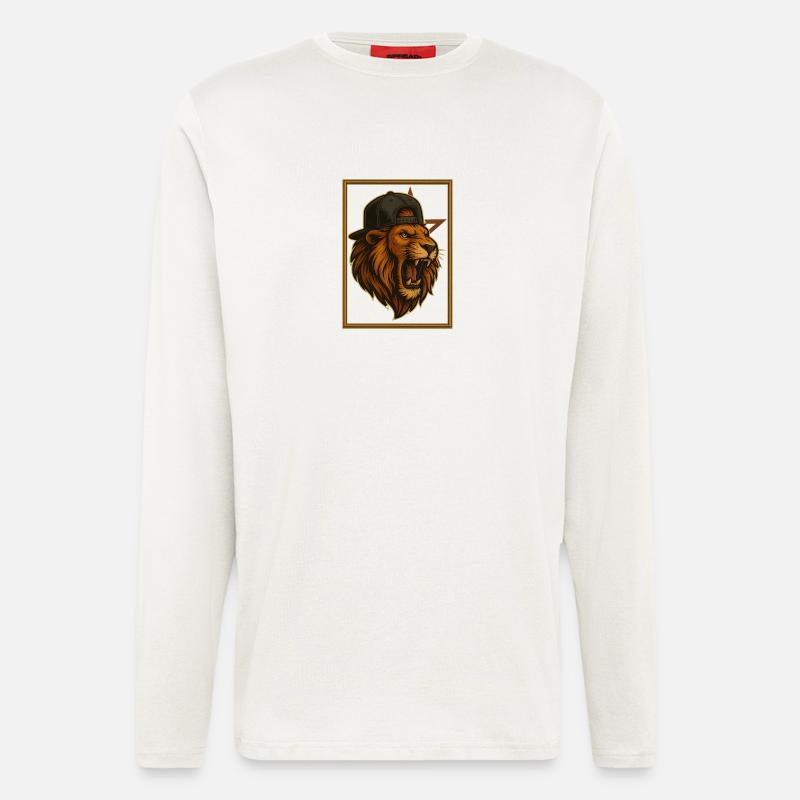 Lion de L'4tlas - Manches longues bio décontracté fabriqué en UE - OFF WHITE
