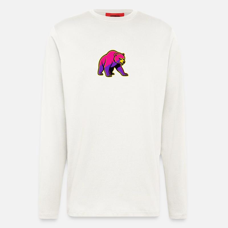 Neon Bär mit Kraft  - Langarmshirt - made by SPREAD  - OFF WHITE