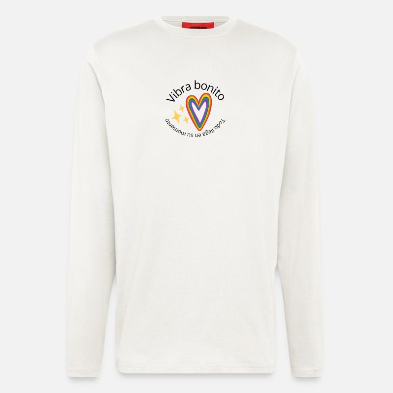 Regenbogen-Herz - Langarmshirt - made by SPREAD  - OFF WHITE