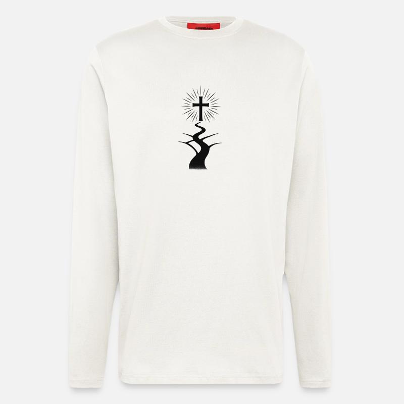 Cross Path / The Narrow Path - Longsleeve - made by SPREAD  - OFF WHITE