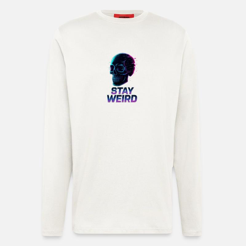 Stay Weird Neon Schädel - Langarmshirt - made by SPREAD  - OFF WHITE
