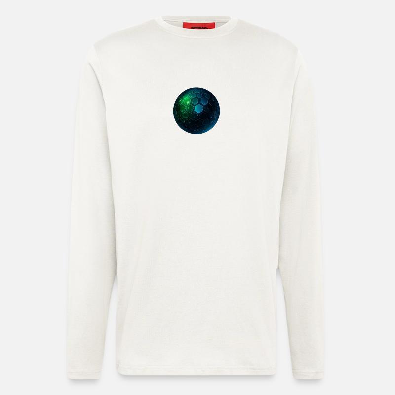 Neon Hexagon Kugel - Langarmshirt - made by SPREAD  - OFF WHITE