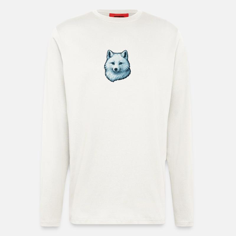 Blue wolf face illustration - Longsleeve - made by SPREAD  - OFF WHITE