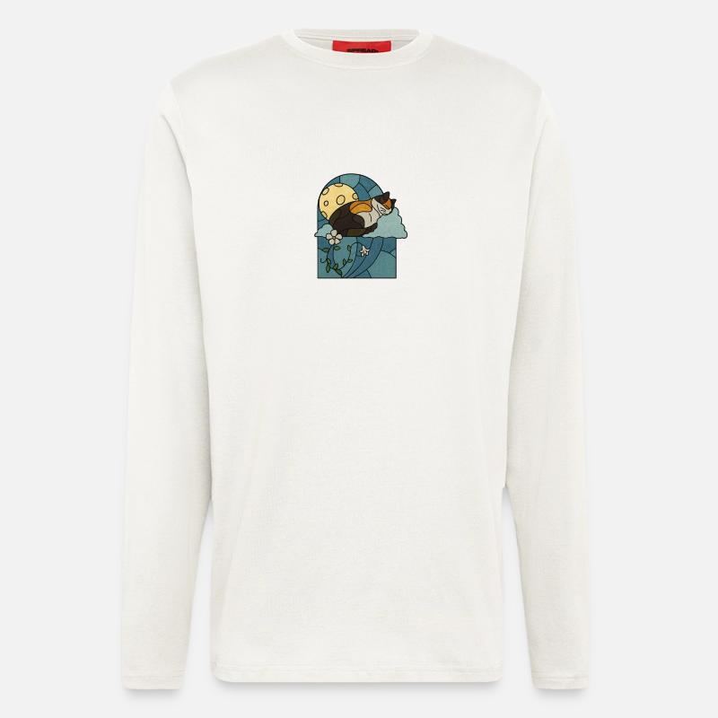 Sleeping cat in stained glass window - Longsleeve - made by SPREAD  - OFF WHITE