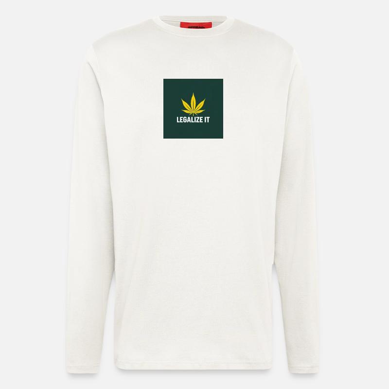 Fiche sur la légalisation du cannabis - Manches longues bio décontracté fabriqué en UE - OFF WHITE