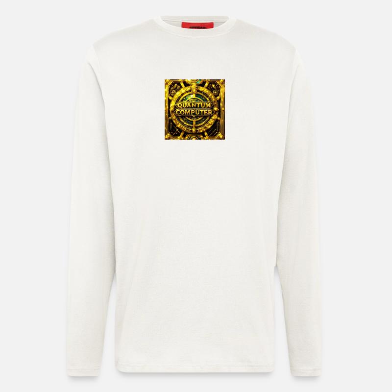 Goldenes Quantencomputer-Emblem - Langarmshirt - made by SPREAD  - OFF WHITE