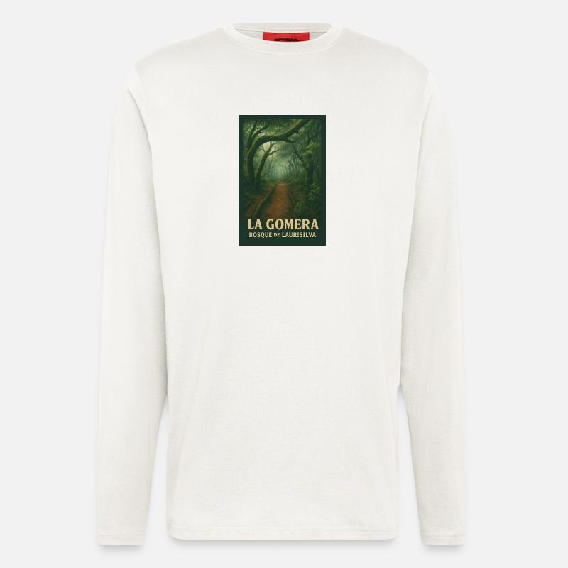 La Gomera Laurisilva Waldpfad - Langarmshirt - made by SPREAD  - OFF WHITE