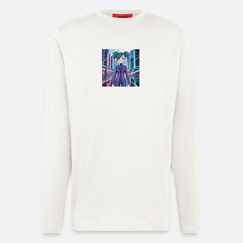 Neon Cybersuit Lichtlinien - Langarmshirt - made by SPREAD - OFF WHITE