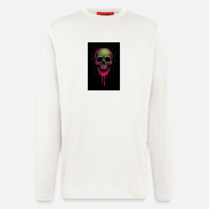 Deathhead – Psychedelic Neon Skull - Longsleeve - made by SPREAD  - OFF WHITE
