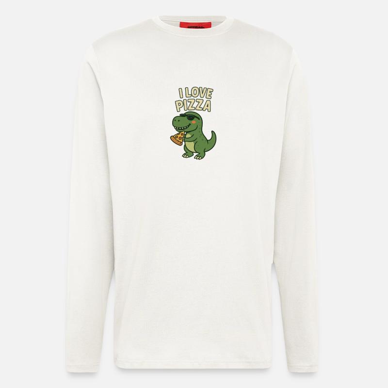 I Love Pizza Dino - Langarmshirt - made by SPREAD  - OFF WHITE