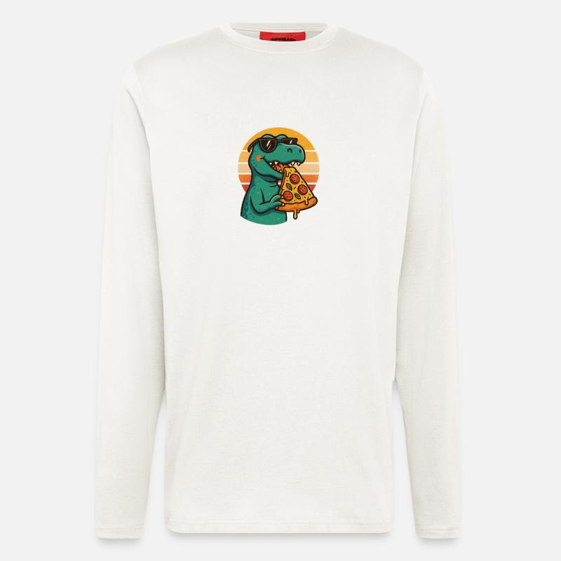 Pizza Saurus Retro - Longsleeve - made by SPREAD  - OFF WHITE