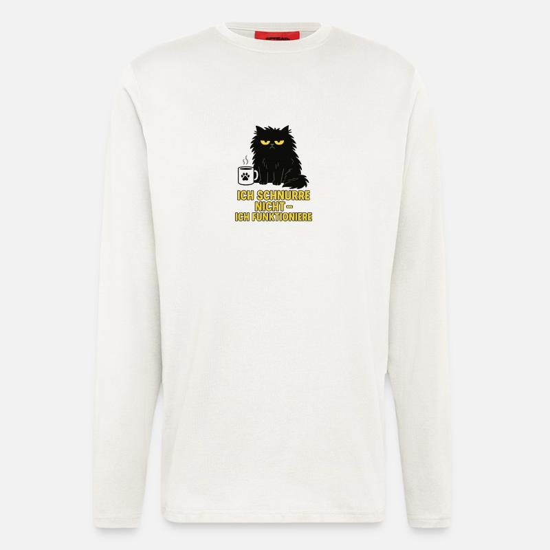 I don't purr – I function (cat) - Longsleeve - made by SPREAD  - OFF WHITE