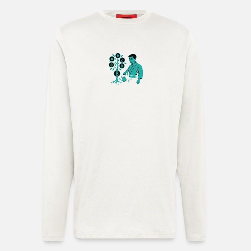 Satoshi-Baum Wurzeln der Krypto-Revolution Bitcoin - Langarmshirt - made by SPREAD  - OFF WHITE