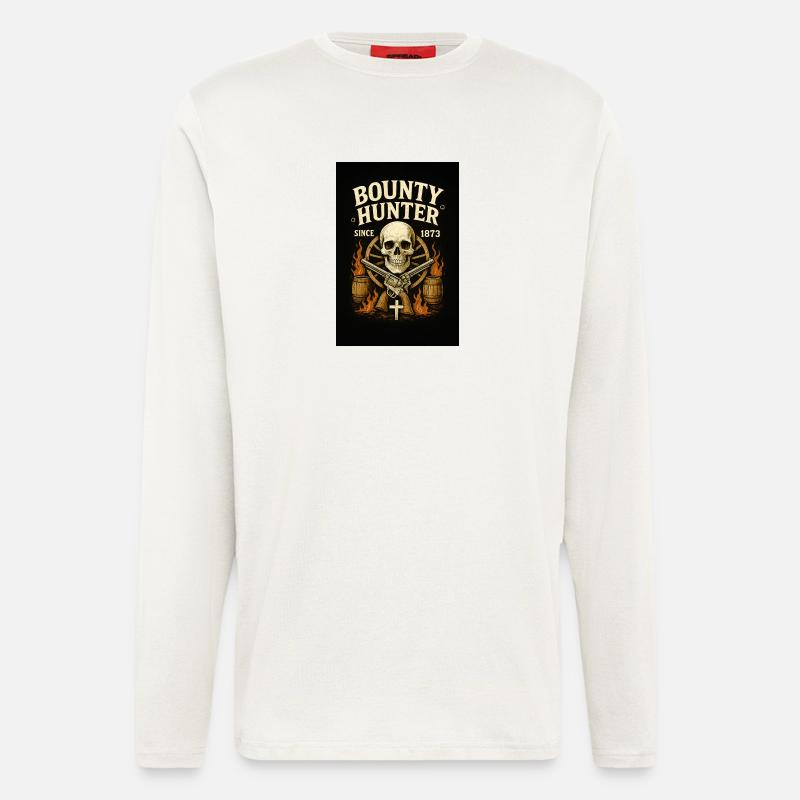 Kopfgeldjäger Skelett Western - Langarmshirt - made by SPREAD  - OFF WHITE