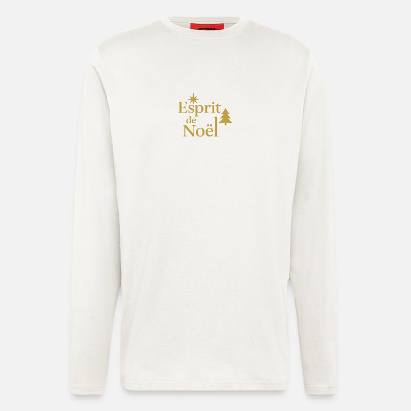 Schickes Weihnachtslogo – Festliches Design - Langarmshirt - made by SPREAD  - OFF WHITE