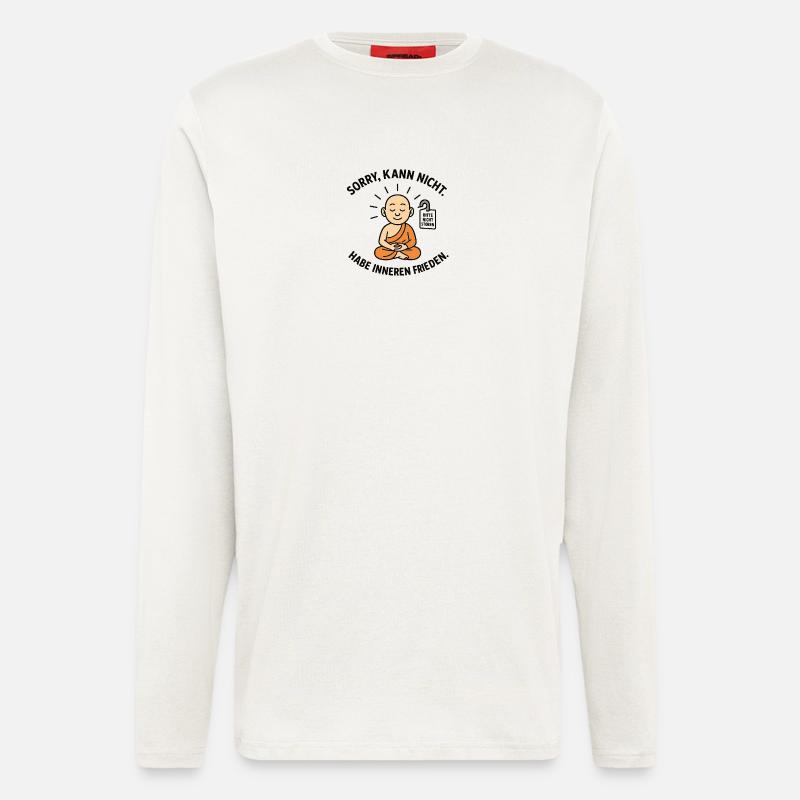 Innerer Frieden Mönch Spruch - Langarmshirt - made by SPREAD  - OFF WHITE