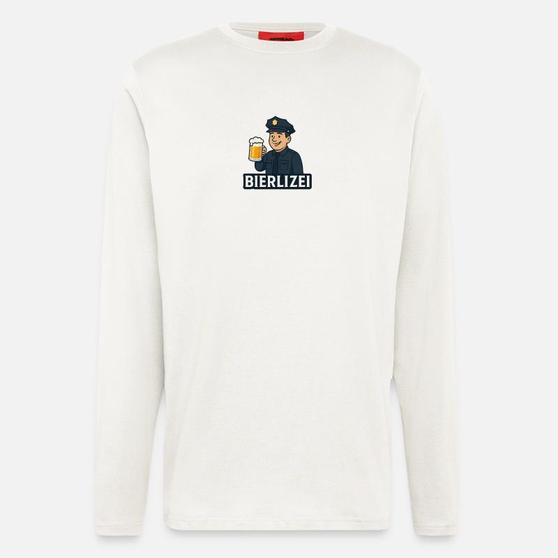 Bierpolizist Motiv mit Bierkrug - Langarmshirt - made by SPREAD  - OFF WHITE