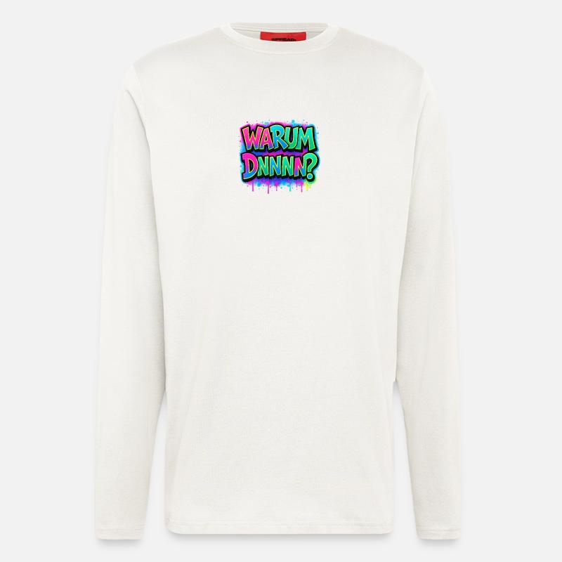 Warum DNNN? Neon Graffiti - Langarmshirt - made by SPREAD  - OFF WHITE