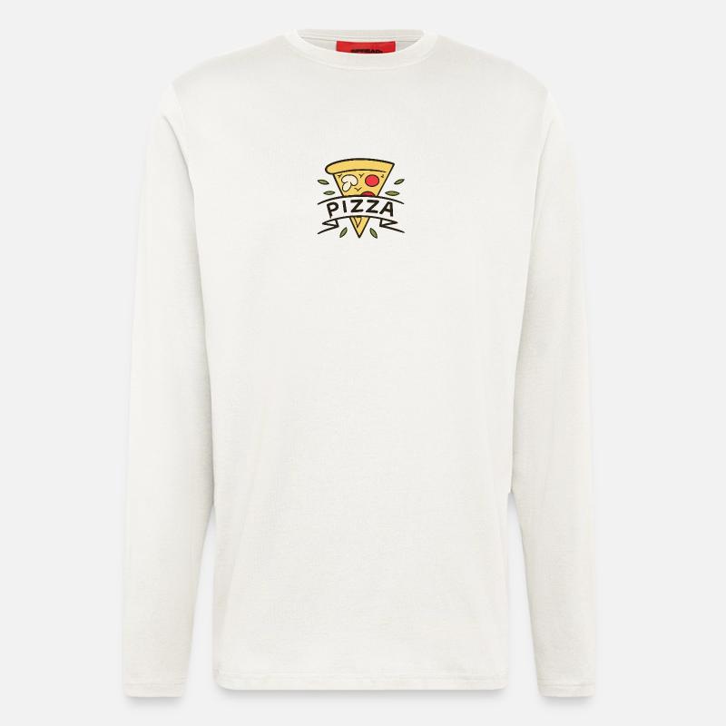 Slice and Joy Cartoon Pizza - Langarmshirt - made by SPREAD  - OFF WHITE