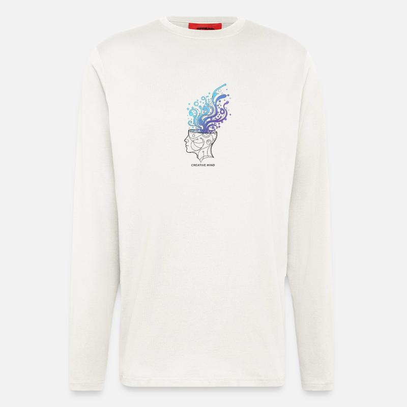 Creative Mind – Abstract Brain Illustration - Longsleeve - made by SPREAD  - OFF WHITE