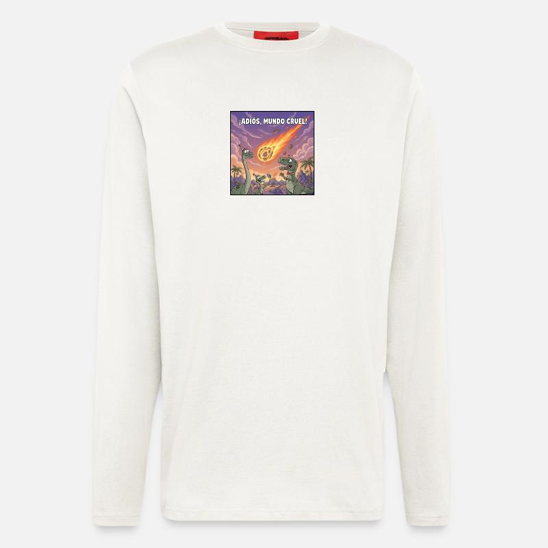 Goodbye Cruelty World: Dinosaurier - Langarmshirt - made by SPREAD  - OFF WHITE