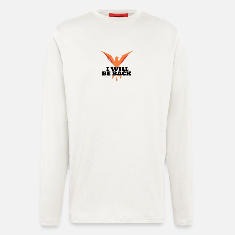 Geometric orange phoenix in flight - Longsleeve - made by SPREAD  - OFF WHITE