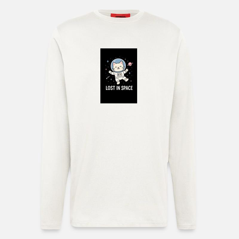 Cat Astronaut Lost in Space - Longsleeve - made by SPREAD  - OFF WHITE