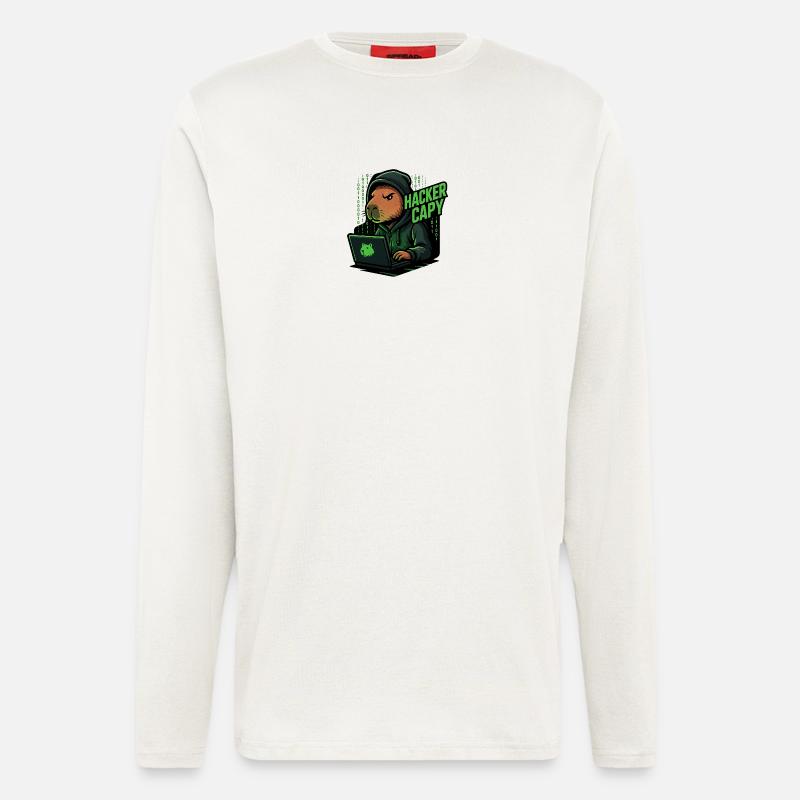 Hacker Capy – Cyber Capybara Tech - Longsleeve - made by SPREAD  - OFF WHITE