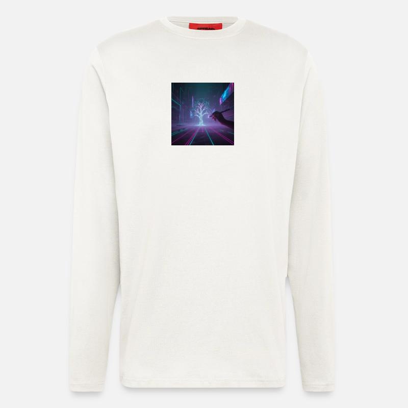 Cyberpunk Baum zeichnen - Langarmshirt - made by SPREAD  - OFF WHITE
