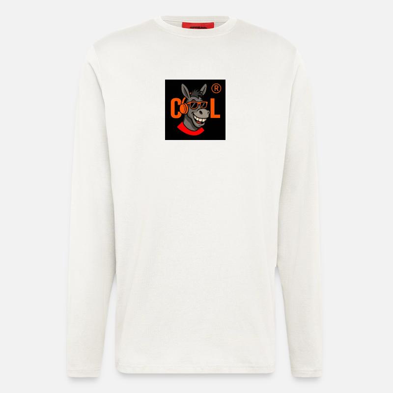 Cooles Donkey DJ Logo - Langarmshirt - made by SPREAD  - OFF WHITE