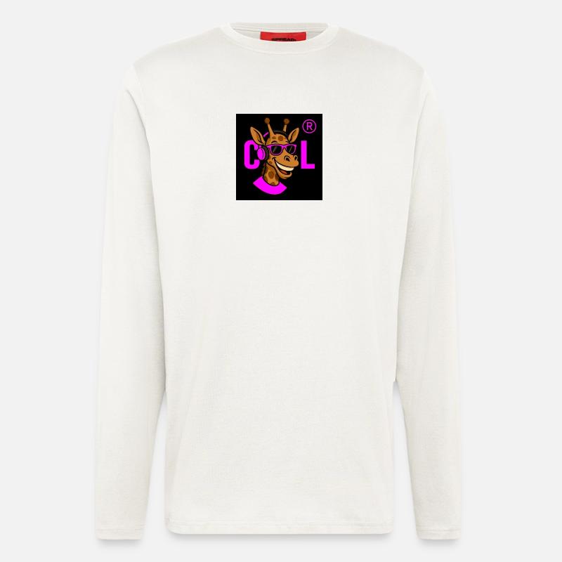 DJ girafe néon avec accessoires roses - Manches longues bio décontracté fabriqué en UE - OFF WHITE