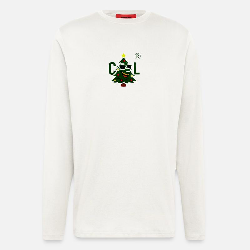 Weihnachtsbaum mit cooler Sonnenbrille - Langarmshirt - made by SPREAD  - OFF WHITE
